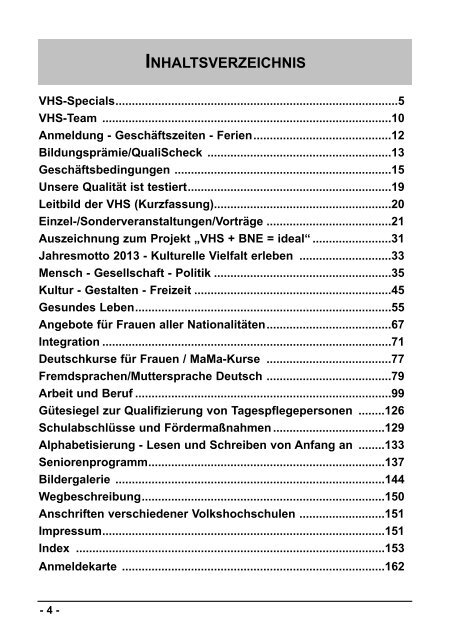 Semester II/2013 - Volkshochschule