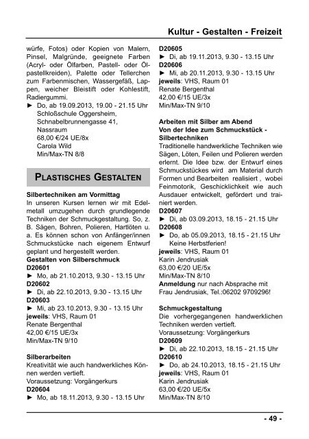 Semester II/2013 - Volkshochschule