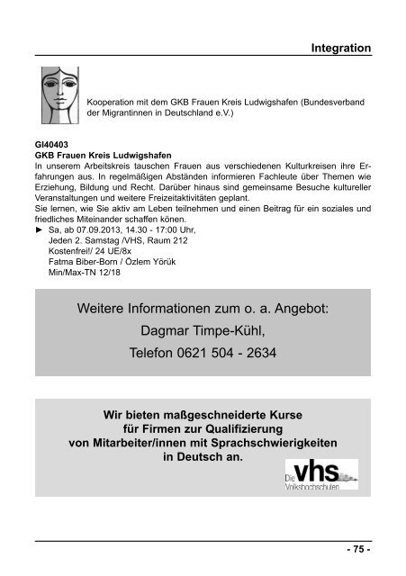 Semester II/2013 - Volkshochschule