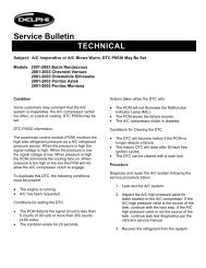 Service Bulletin - Speedway Auto Parts