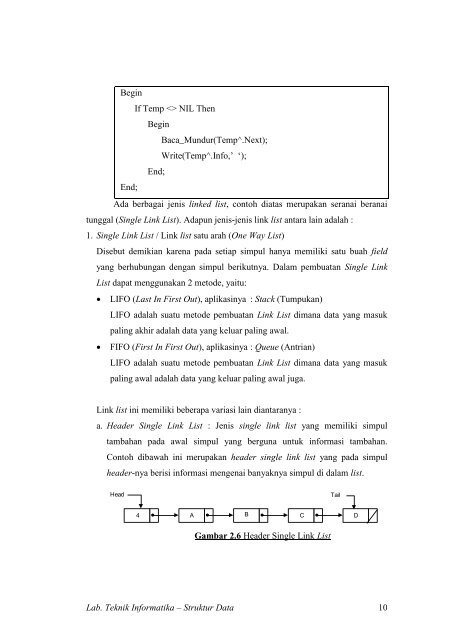 2. POINTER dan SINGLE LINK LIST - iLab