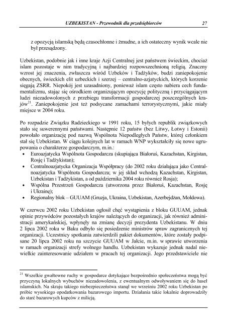 Uzbekistan - Przewodnik dla przedsiÄbiorcÃ³w - Polska Agencja ...