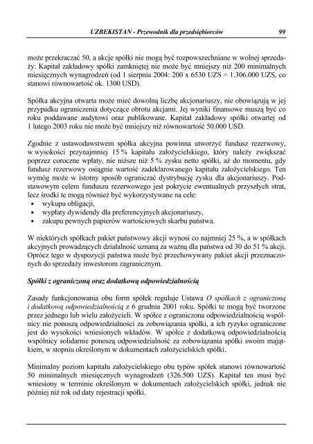 Uzbekistan - Przewodnik dla przedsiÄbiorcÃ³w - Polska Agencja ...