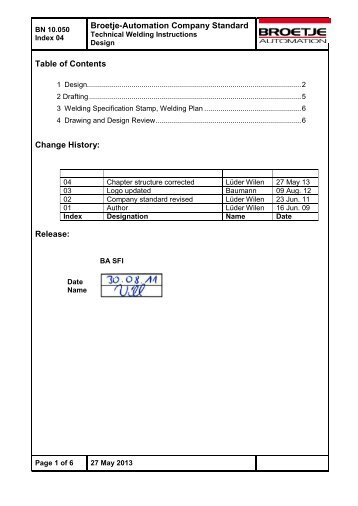 BN10.050-04 Technical Welding Instructions - Broetje-Automation