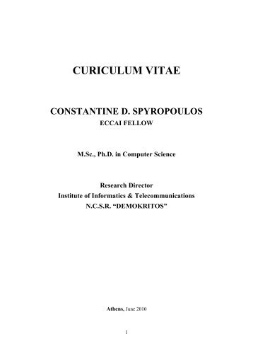 CURICULUM VITAE - Demokritos