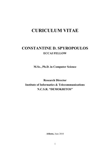 CURICULUM VITAE - Demokritos