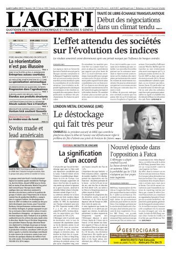 L'Agefi : 2013-07-08 lun - S28 - J189 - Edition nÂ°128 - lundi 08 juillet ...