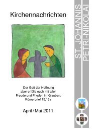 Kirchennachrichten - Petri-Nikolai und St. Johannis zu Freiberg