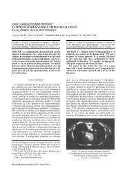 CAS CLINIQUE/CASE REPORT - Lebanese Medical Journal