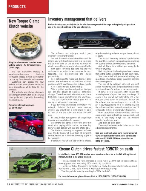 AM MAGAZINE SHELL - Australian Automotive Aftermarket Magazine