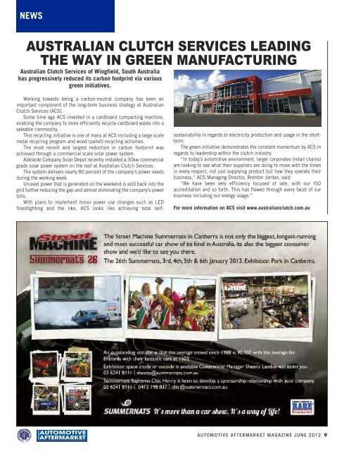 AM MAGAZINE SHELL - Australian Automotive Aftermarket Magazine