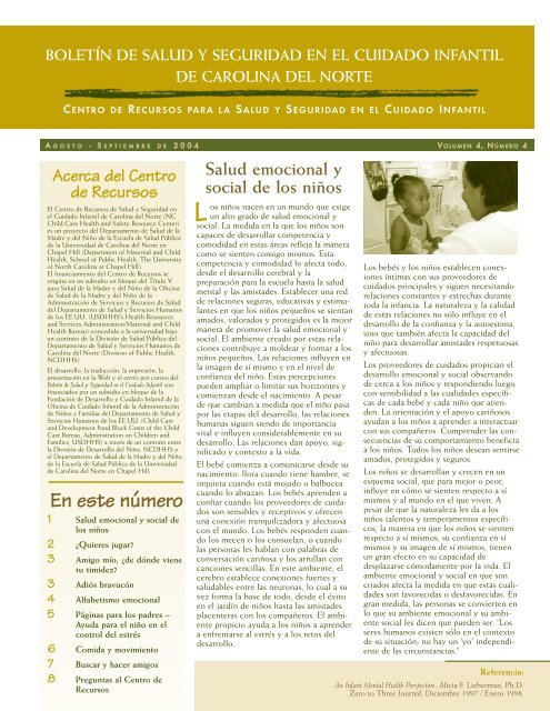 BoletÃ­n de Salud y Seguridad en el Cuidado - NC Child Care Health ...