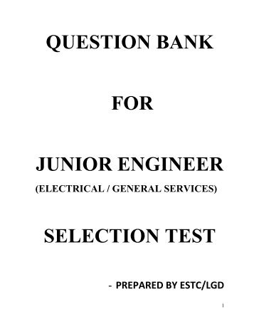 QUESTION BANK FOR JUNIOR ENGINEER ... - Indian Railway