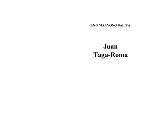 Juan Taga-Roma - Resources For Missions