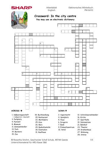 Crossword: In the city centre