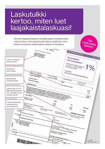 Tutustu laajakaista-asiakkaan laskutulkkiin - Sonera