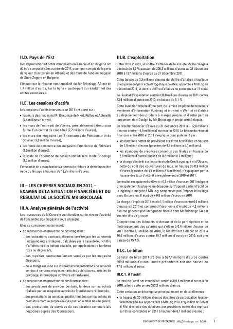 Document de rÃ©fÃ©rence au 31 dÃ©cembre 2011 - Groupe Mr.Bricolage