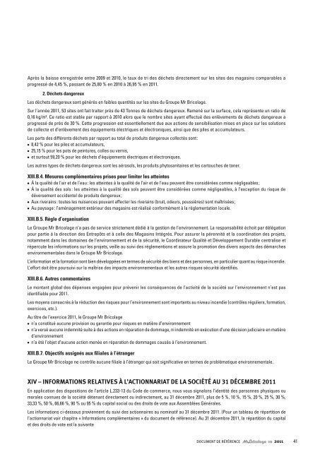 Document de rÃ©fÃ©rence au 31 dÃ©cembre 2011 - Groupe Mr.Bricolage