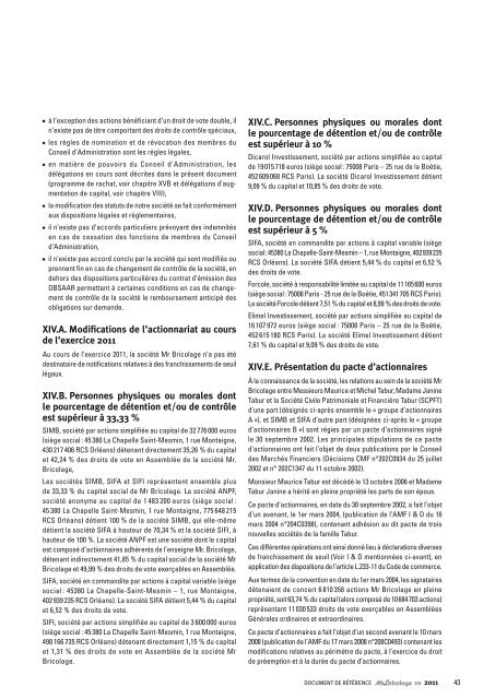 Document de rÃ©fÃ©rence au 31 dÃ©cembre 2011 - Groupe Mr.Bricolage