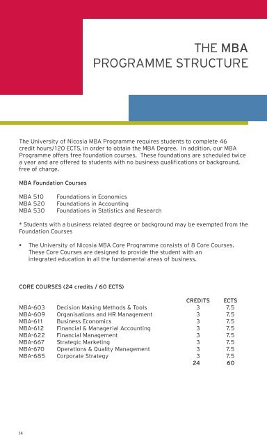 Download the MBA booklet - University of Nicosia