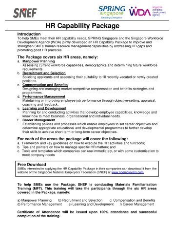 HR Capability Package - Singapore Business Federation