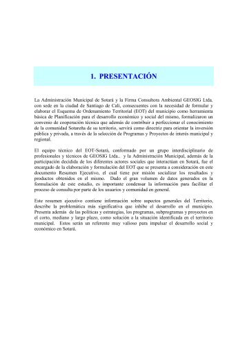 resumen ejecutivo.pdf - Corporación Autónoma Regional del Cauca