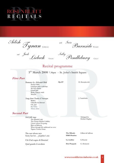 download PDF programme - Rosenblatt Recitals
