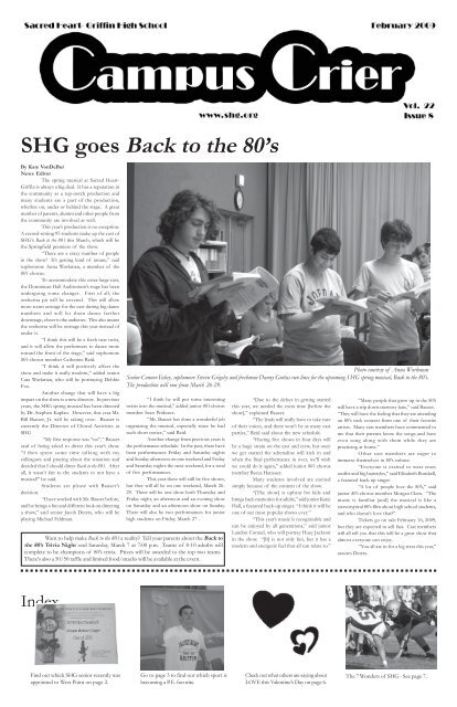 SHG goes Back to the 80's - Sacred Heart-Griffin High School