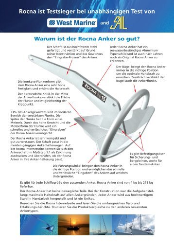 Rocna ist Testsieger bei  unabhängigen Test von - Shipshop