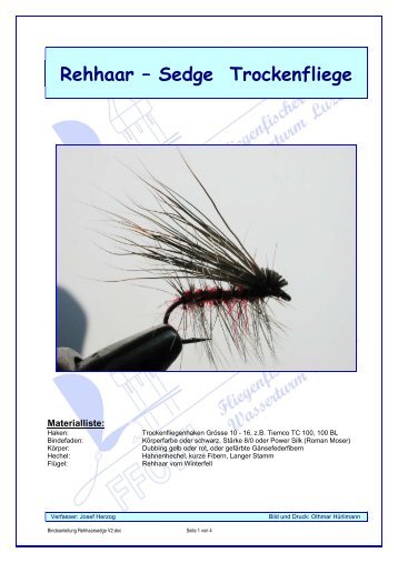 Rehhaar – Sedge Trockenfliege - ffcwl