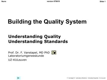 Understanding Quality - UZ Leuven