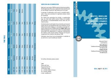 analysis, modelling and simulation of collective dynamics ... - CISM