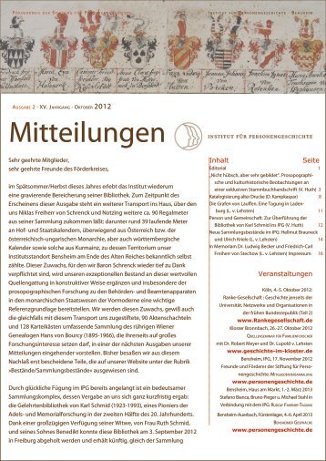 Mitteilungen 2012-2 - Institut für Personengeschichte