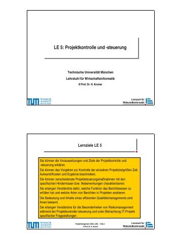 PM_SS04_LE05.pdf - Lehrstuhl fÃ¼r Wirtschaftsinformatik