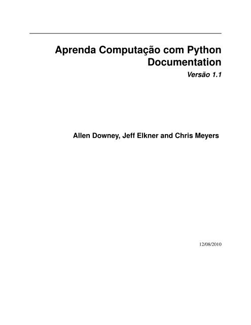Aprenda Computação com Python Documentation