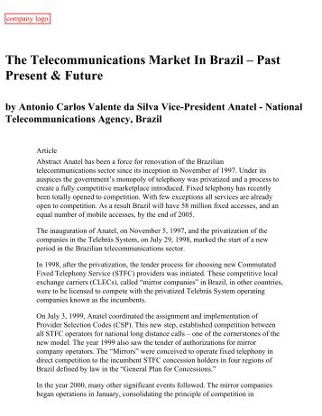 Antonio Carlos Valente da Silva Vice-President ... - Connect-World