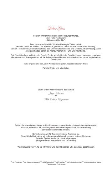 komplette Speisekarte (pdf) - Schwarzwälder Hof