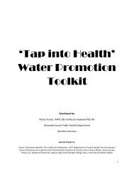 'Tap into Health' Water Promotion Toolkit - Healthy Living...for life!