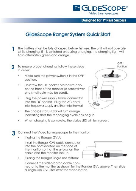 GlideScope Ranger System Quick Start - Verathon