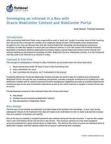 Developing an Intranet in a Box with Oracle WebCenter Content and ...