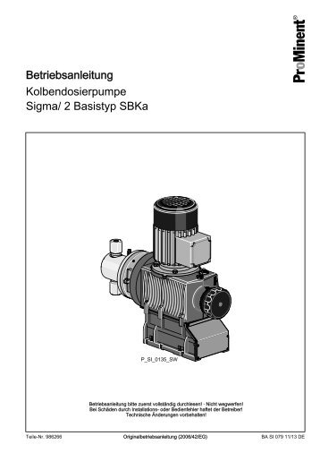 Kolbendosierpumpe - Sigma SBKa (Basistyp) - ProMinent