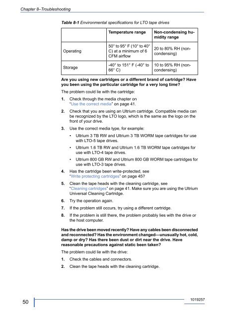 LTO half-height SAS Tape Drives User Guide - Tandberg Data