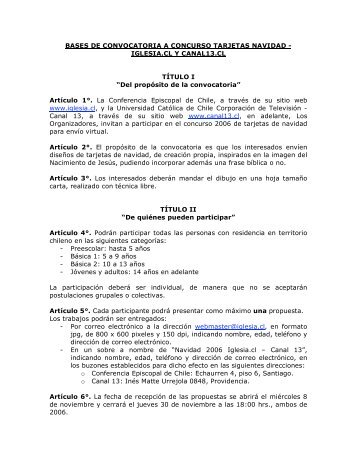 BASES DE CONVOCATORIA A CONCURSO TARJETAS NAVIDAD ...