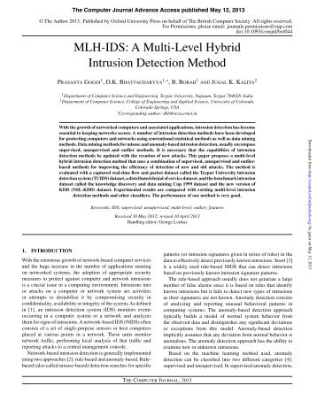 MLH-IDS: A Multi-Level Hybrid Intrusion Detection Method