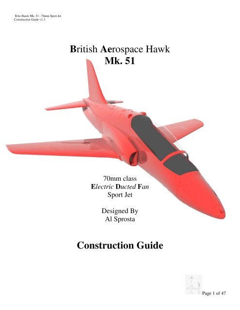 British Aerospace Hawk Mk. 51 Construction Guide - Velocity-RC.com