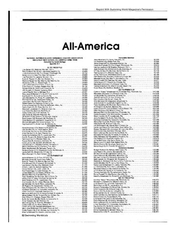 All-America - Archbishop Wood Swimming