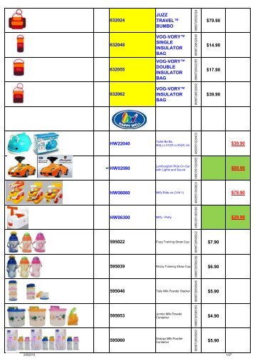 Products Price List 2012 - Babymart