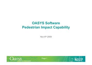 OASYS Software Pedestrian Impact Capability