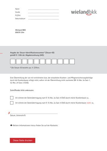 BeitrittserklÃƒÂ¤rung mit Steuer-ID als PDF - Wieland BKK