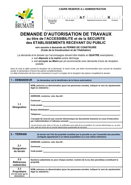 Demande D Autorisation De Travaux Erp Brumath